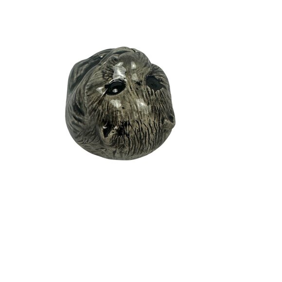 Handcrafted Ceramic Beaver Figurine Set Of Three Gray Black Textured Detailing - Picture 10 of 11